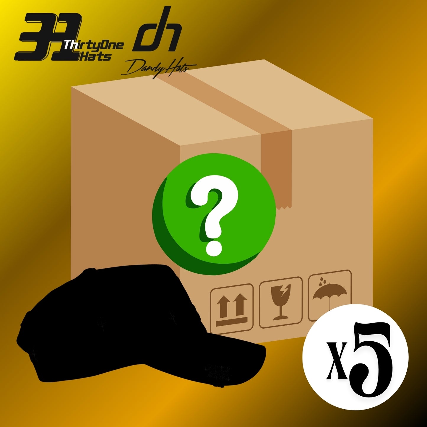 PREMIUM MISTERY BOX 5 Gorras Sorpresa + Cubre Polvo + Certificado + Caja Premium